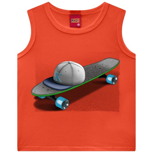Camiseta Regata Kyly Meia Malha Estampa Skate