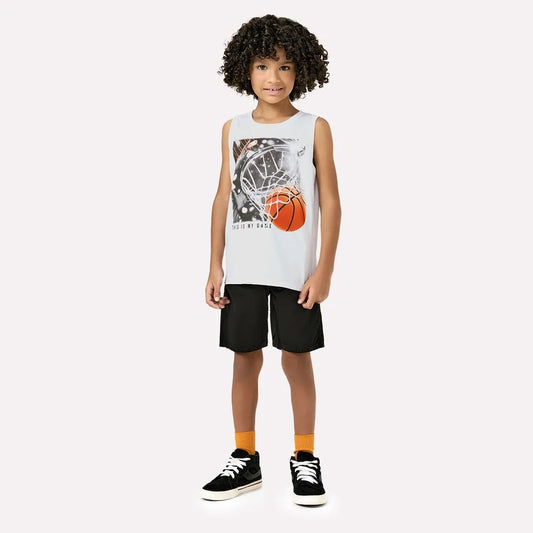 Camiseta Regata Kyly Meia Malha Estampa Skate